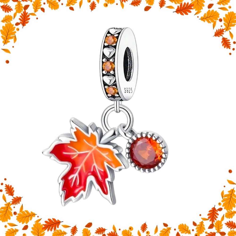 Elegantly Designed Genuine 925 Sterling Silver Maple Leaf Charm